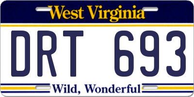 WV license plate DRT693