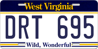 WV license plate DRT695