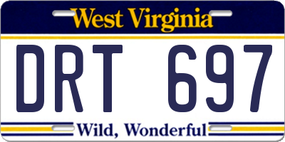 WV license plate DRT697