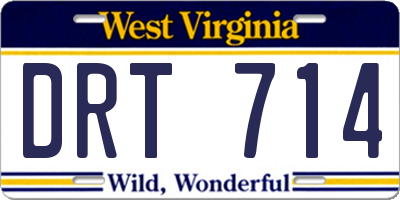 WV license plate DRT714