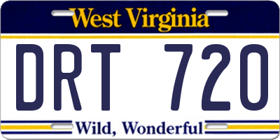 WV license plate DRT720