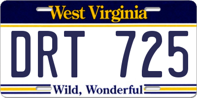 WV license plate DRT725