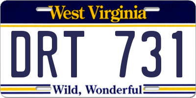 WV license plate DRT731