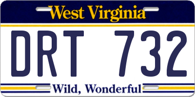 WV license plate DRT732