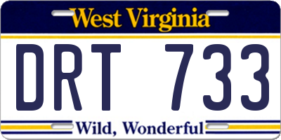 WV license plate DRT733