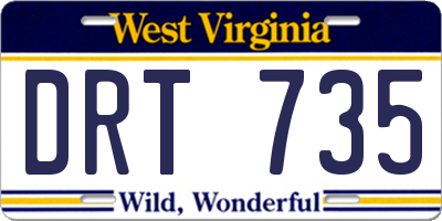 WV license plate DRT735