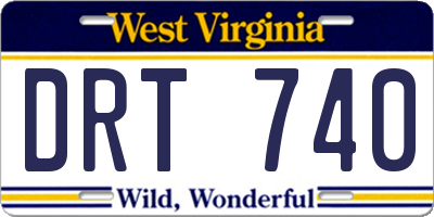 WV license plate DRT740