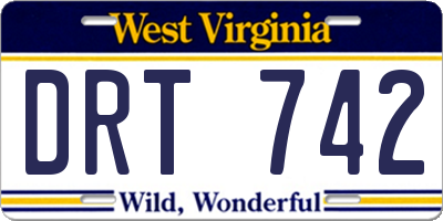 WV license plate DRT742