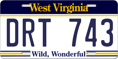 WV license plate DRT743