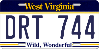 WV license plate DRT744