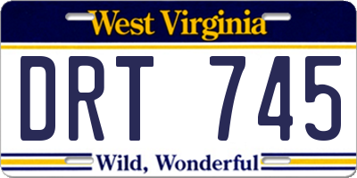 WV license plate DRT745
