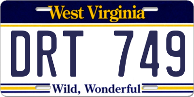 WV license plate DRT749