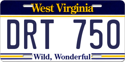 WV license plate DRT750