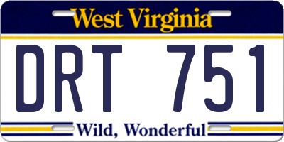WV license plate DRT751