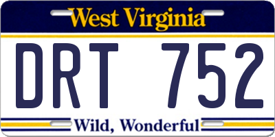 WV license plate DRT752