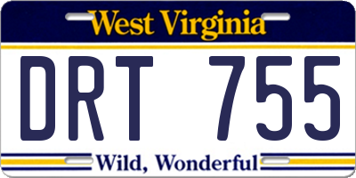 WV license plate DRT755