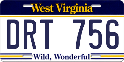 WV license plate DRT756