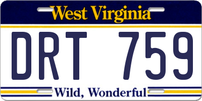 WV license plate DRT759