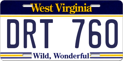 WV license plate DRT760