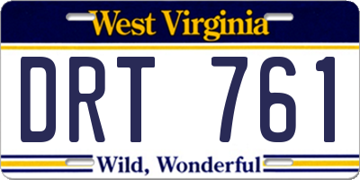 WV license plate DRT761