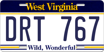 WV license plate DRT767