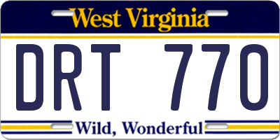WV license plate DRT770