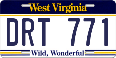 WV license plate DRT771