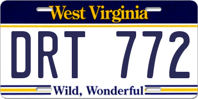 WV license plate DRT772