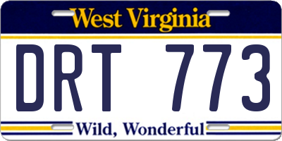 WV license plate DRT773