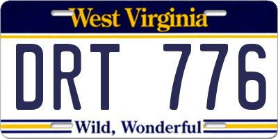 WV license plate DRT776