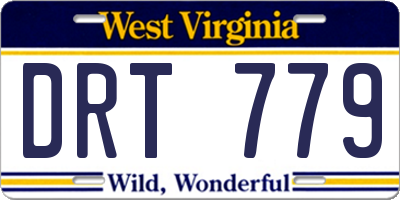 WV license plate DRT779
