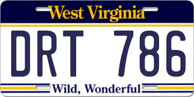 WV license plate DRT786