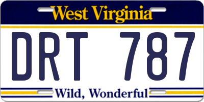 WV license plate DRT787