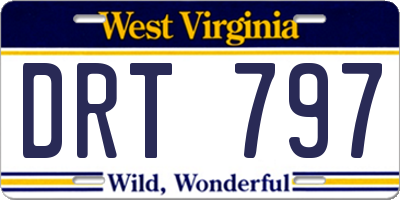 WV license plate DRT797