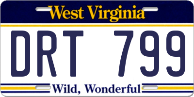 WV license plate DRT799