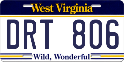 WV license plate DRT806