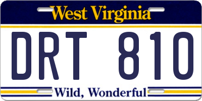 WV license plate DRT810