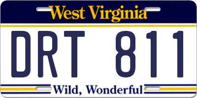 WV license plate DRT811