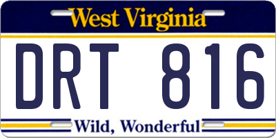 WV license plate DRT816