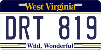 WV license plate DRT819