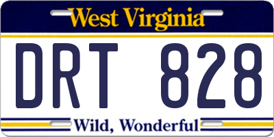WV license plate DRT828