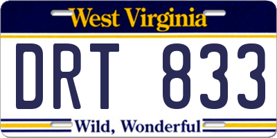 WV license plate DRT833