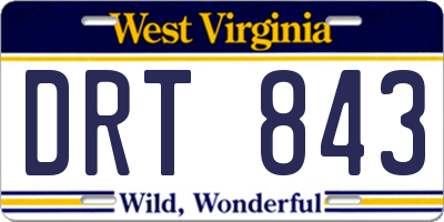 WV license plate DRT843