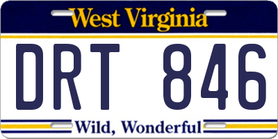 WV license plate DRT846