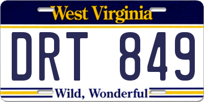 WV license plate DRT849