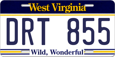 WV license plate DRT855