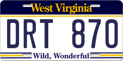 WV license plate DRT870