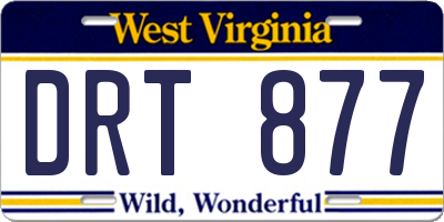 WV license plate DRT877