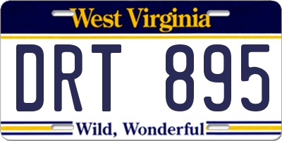 WV license plate DRT895