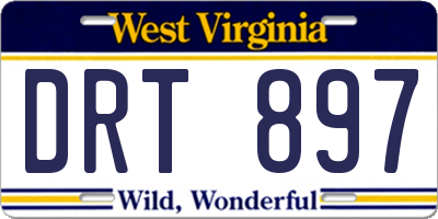 WV license plate DRT897